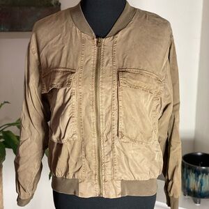Young Fabulous & Broke Army green Tencel Bomber Style Jacket